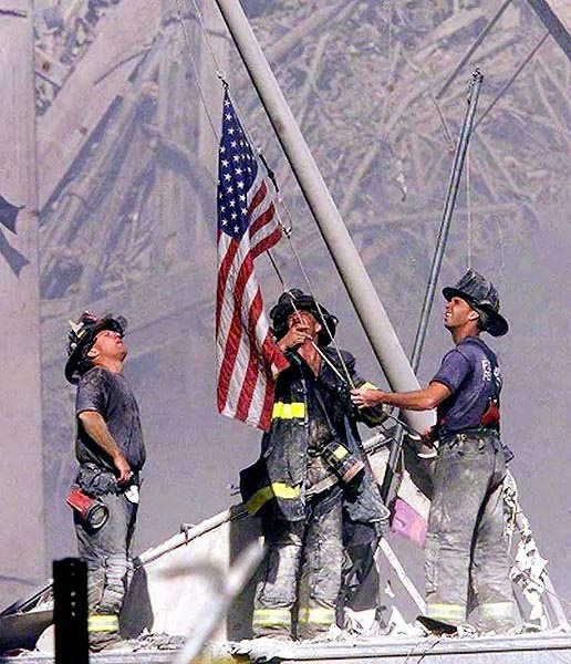 Firemen raising the Flag - WTC