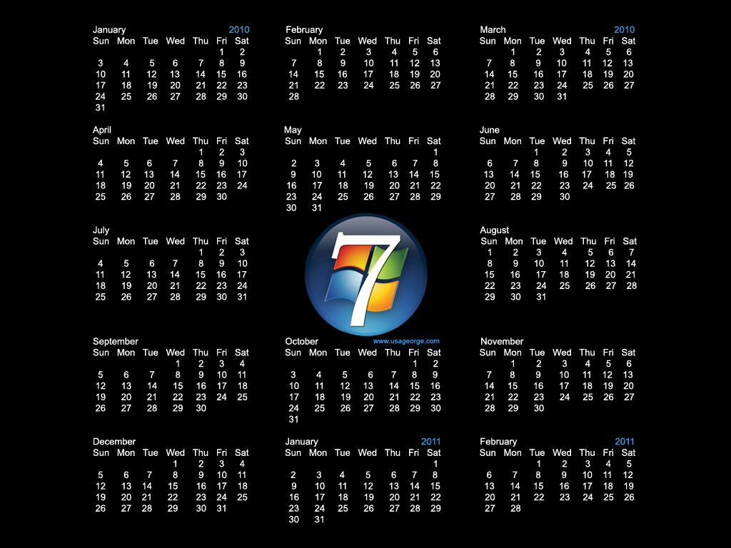 2010 - 2011 Yearly Calendar