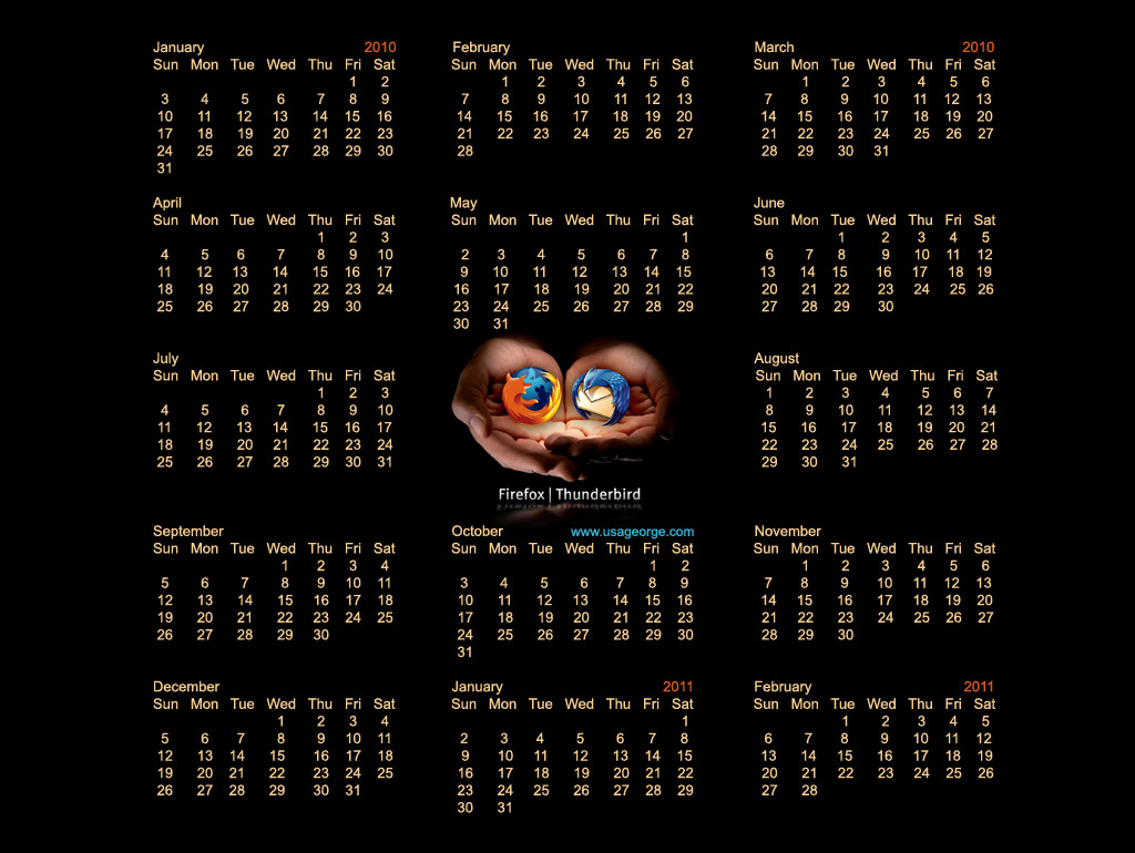 2009 - 2010 Yearly Calendar